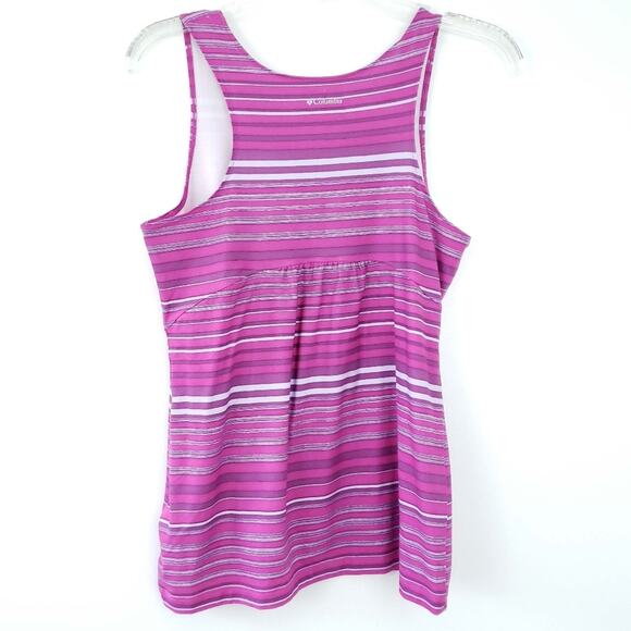 Columbia Pink Stripe Tank Top Outdoors Hiking XS Pink Purple with Stretch XSmall - Picture 4 of 5
